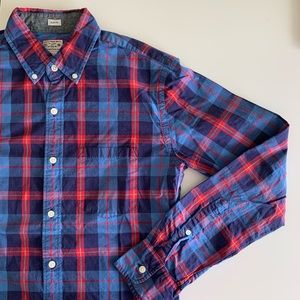 J Crew | Plaid button down blue and red